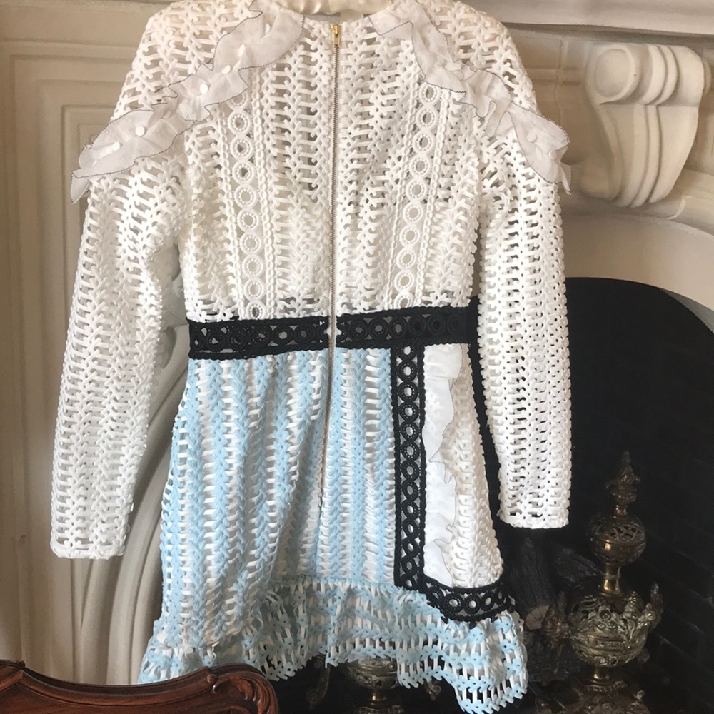 Self-Portrait Ruffle Shoulder Dress - Picture 4 of 5